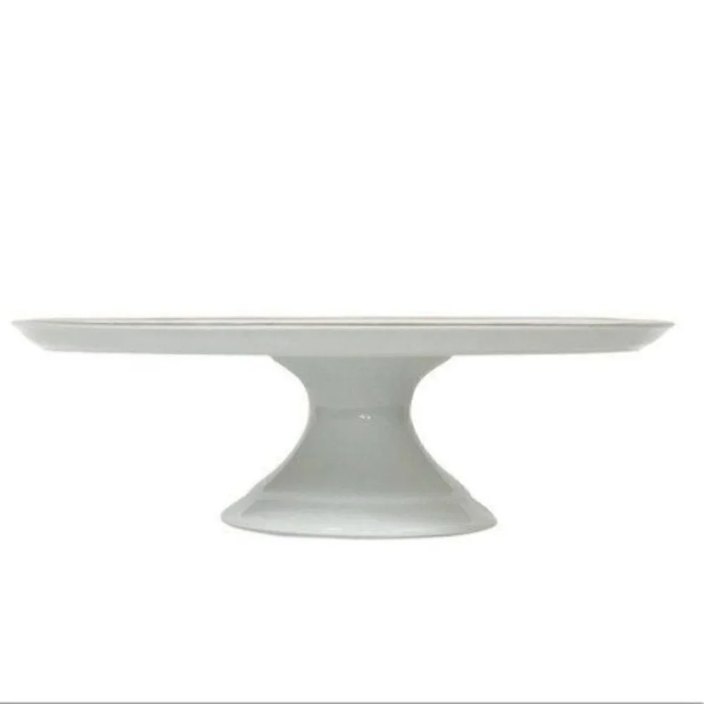 Tharaud Limoges Made in France footed  cake stand blue forget me nots 12.5” X 4”